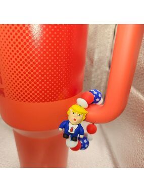 Silicone Tumbler Charms President Trump Red, White & Blue